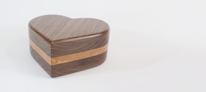 Custom Made Urns: Wood Heart Shaped Cremation Urn