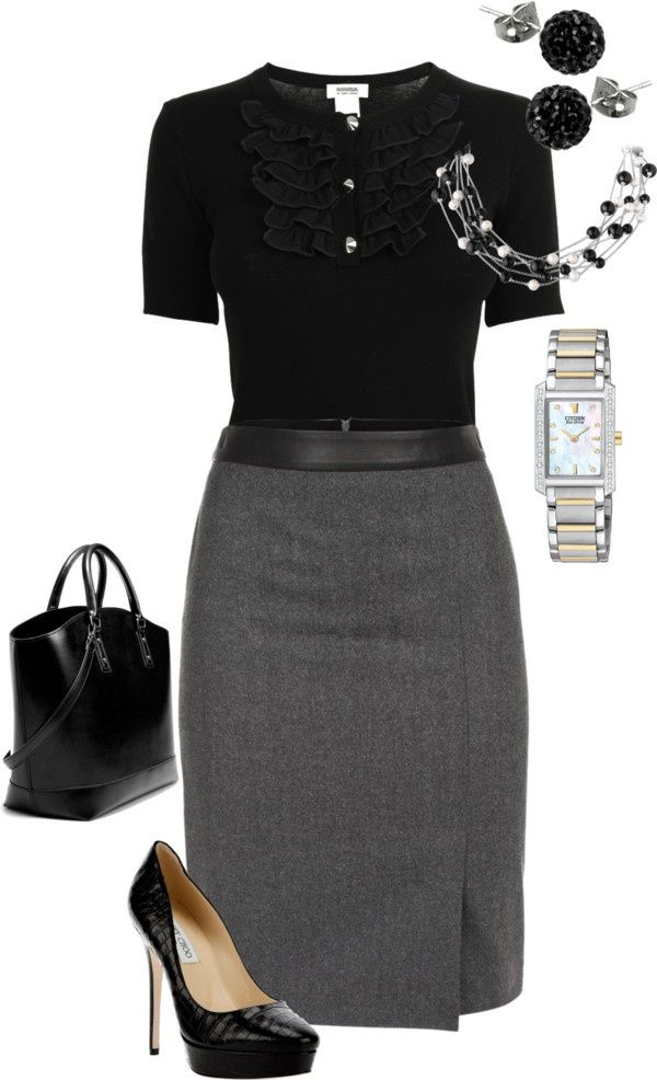 black and gray dress