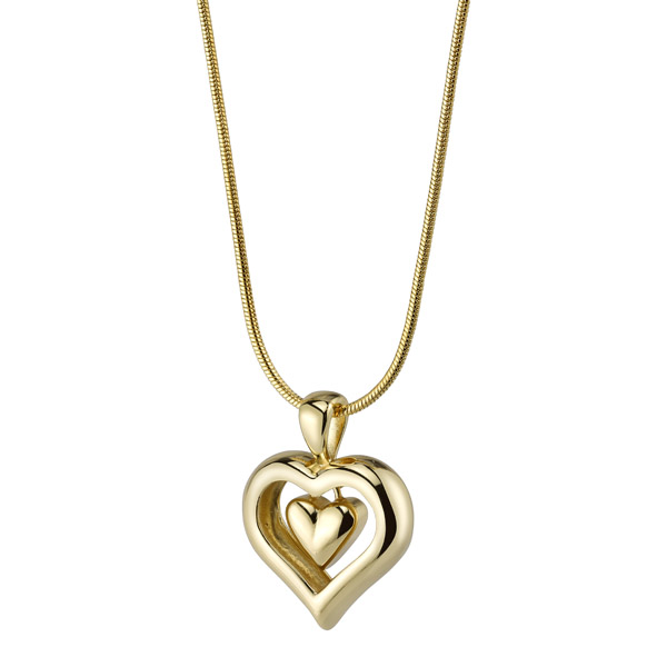 Eternity Heart Cremation Ashes Necklace with 18K Gold Finish