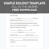 Eulogy Template (Free Download) + Outline & Tips » Urns | Online