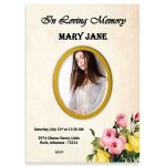 Free Funeral Invitation Template: Picture Frame Bouquet