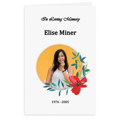 Free Word Template Funeral Program Red Flower Theme