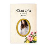 Free Funeral Thank You Card Template: Picture Frame Bouquet