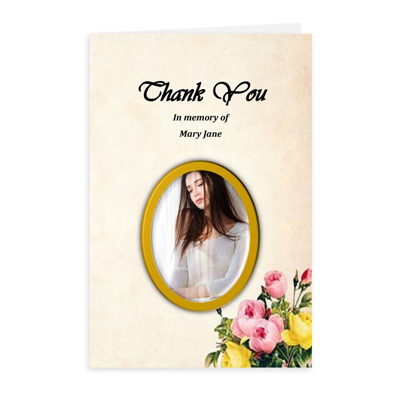 Free Funeral Thank You Card Template Picture Frame Bouquet Urns Online