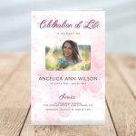 Pink Watercolors Funeral Program Template (8 pages)