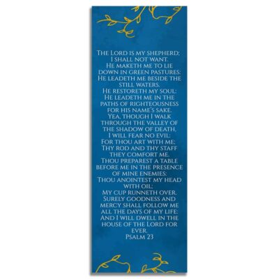 Blue & Gold Branches Design- Back Bookmark Template