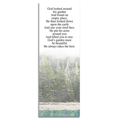 Back Design for the Evergreen Trees Funeral Bookmark