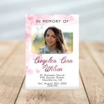 Pink Watercolors Funeral Invitation