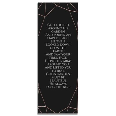 Geometric Elegance- Back Funeral Bookmark Template