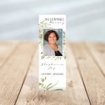 Vintage Floral Frame Funeral Bookmark