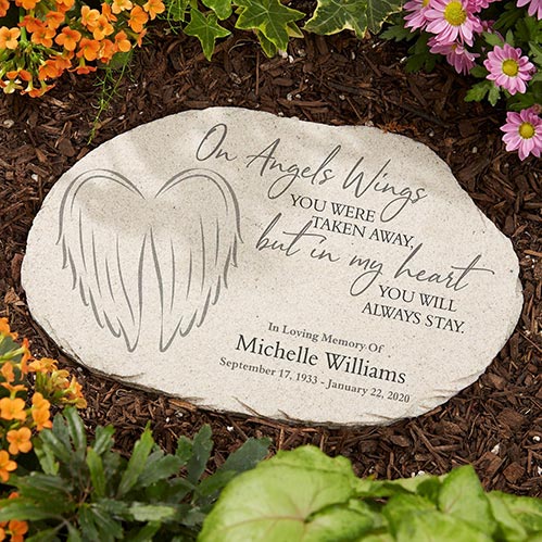 memorial gifts angels wings memorial garden stone