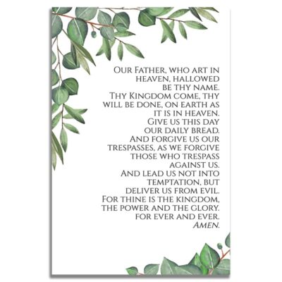 Timeless Green- Funeral Prayer Card Back