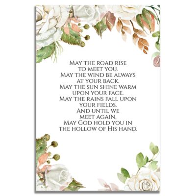 Vintage Floral Frame- Back Prayer Card