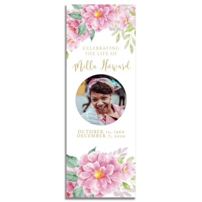 Dusty Fleur Funeral Bookmark - Front