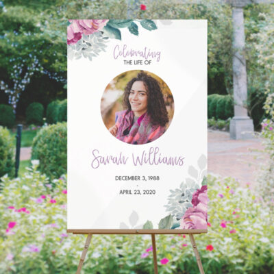 Floral Funeral Welcome Sign Template