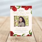 Vintage Rose Funeral Invitation