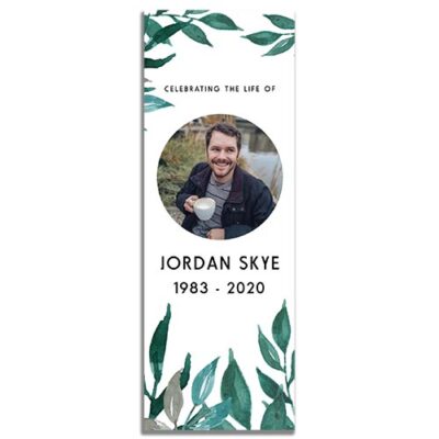 Front of the Greenery Funeral Bookmark Template