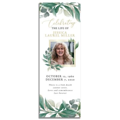 Leaves Funeral Bookmark - Front