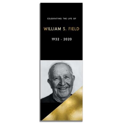 Front Side of the Modern Minimal Funeral Bookmark Template