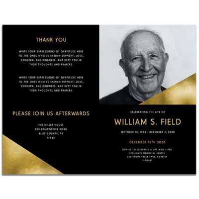 Modern Minimal Funeral Program Templates - Front and Back