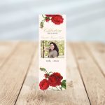 Vintage Rose Funeral Bookmark