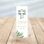 Cross & Leaves Funeral Bookmark