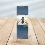 Navy + Gold Funeral Bookmark