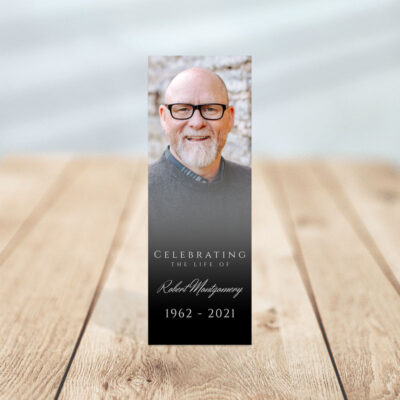 Customizable Memorial Bookmark Template: Photo Portrait