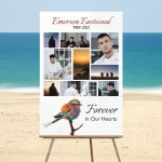 Tranquil Bird Funeral Memory Board