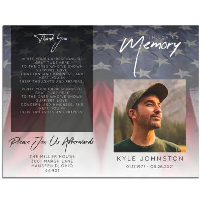 Military Funeral Program 4 Page Template – Front and Back