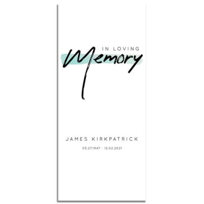 Minimalist Green Simple One Page Funeral Program – Front