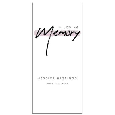 Minimalist Pink Simple One Page Funeral Program – Front