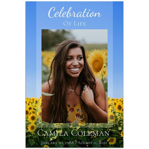 Sunflower Fields Funeral Welcome Sign