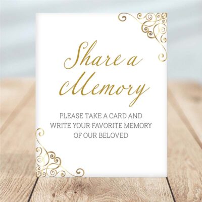 Elegant Gold Frame – Share a Memory Instructions Template