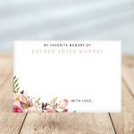 Gentle Florals Life Celebration Funeral Memory Card (and Instructions) Template