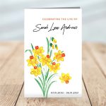 Painted Floral Funeral Program Template