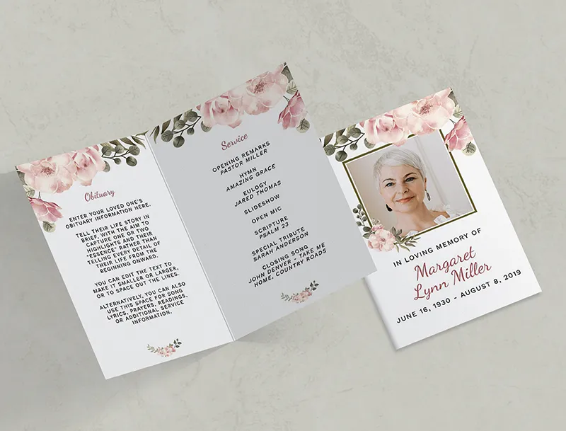 Serenity Funeral Program Template (8 Pages)