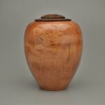 Classic Hand Turned Wood Urn in Cherry Finish