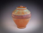 Smaller Adult Ceramic Memorial Urn "Rustic Orange"