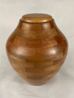 Hand Turned Mahogany Wood Cremation Urn