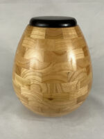 Modern Hand Turned Cherry Wood Cremation Urn