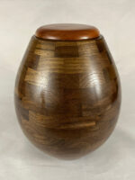 Modern Hand Turned Walnut Wood Cremation Urn