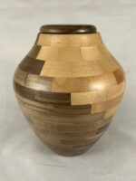 Hand Turned Walnut & Beech Wood Cremation Urn