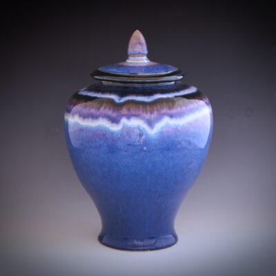 Adult Ceramic Memorial Urn "Ocean Blue"