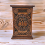 Celtic Tree of Life Carved Cherry Cremation Urn