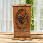 Handcrafted Hummingbird and Flowers Cherry Wood Cremation Urn