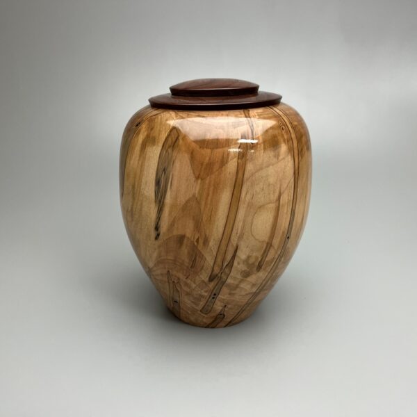 Classic Hand Turned Wood Urn in Ambrosia Maple